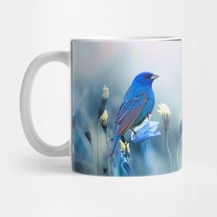 Indigo Bunting Bird in Spring Mug